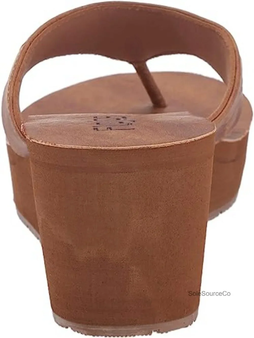 Women's Wedge Flip-Flop Sandals with Faux Leather Footbed